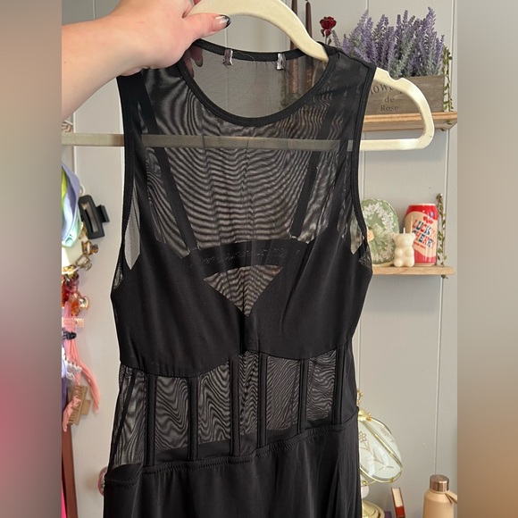 Urban Outfitters Little Black Dress Mesh Corset - Picture 2 of 4